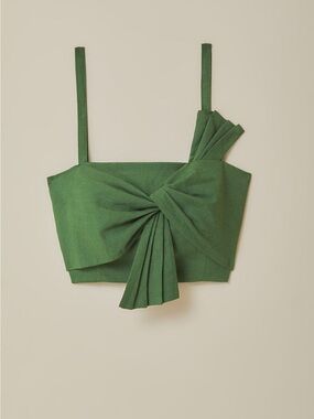 Farm Rio Green Front Bow Top NWOT